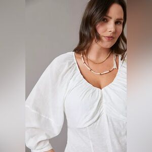 NWT Anthropologie ruched v neck top woman’s medium